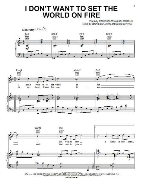 I Dont Want To Set The World On Fire Sheet Music Direct