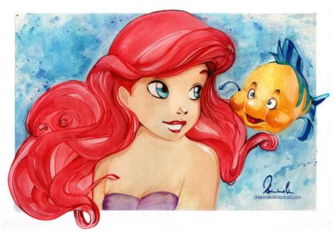 Ariel And Flounder By Kleinmeli On Deviantart