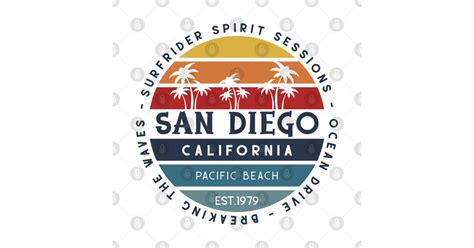 San Diego Beach Logo California T Shirt Teepublic