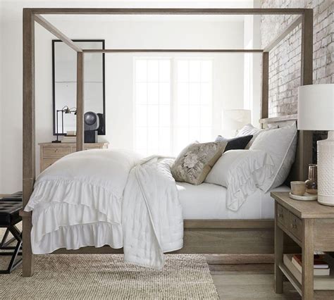 Spend this time at home to refresh your home decor style! Farmhouse Canopy Bed | Pottery Barn Australia