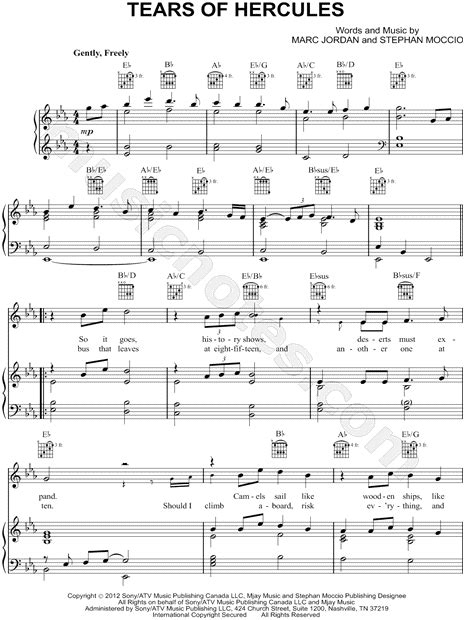 Celtic Thunder Tears Of Hercules Sheet Music In Eb Major Download