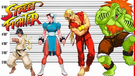 Street Fighter Size Comparison Character Heights Youtube