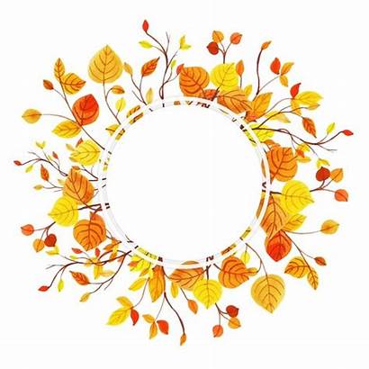 Leaves Autumn Frame Watercolor Vector Background Paint