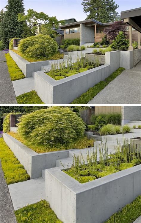 Excellent Examples Of Built In Concrete Planters Modern Landscaping Garden Design Modern