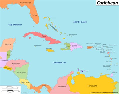 Map Of Caribbean With Countries Labeled Caribbean Islands Map My XXX
