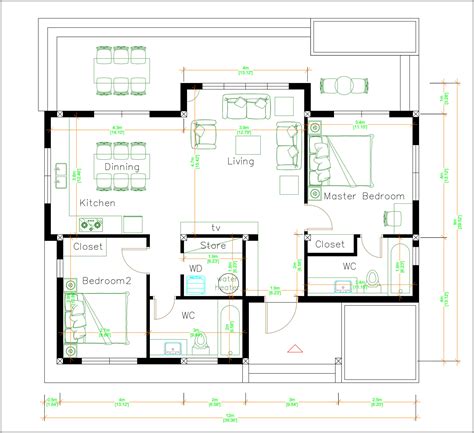 Online House Design 12x9 Meter 40x30 Feet Samhouseplans