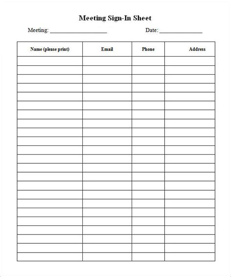 Sign In Sheet Template 21 Download Free Documents In Pdf Word Excel