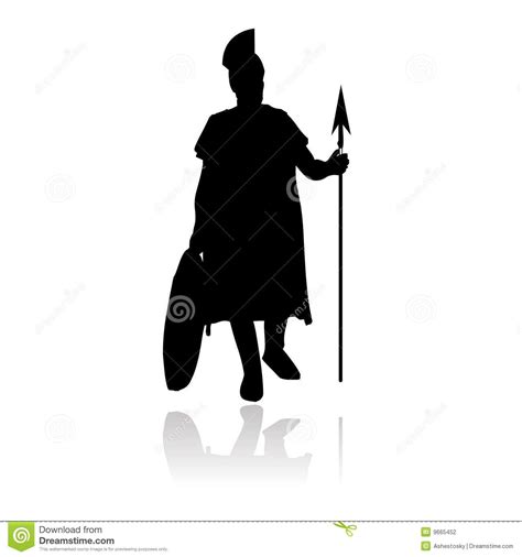 Spartan Warriors Theme Stock Vector Image 41126871 Soldier Silhouette