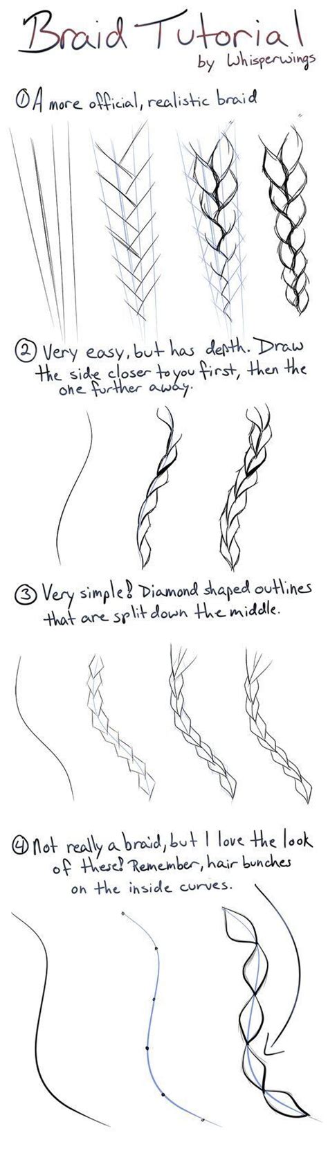 How To Draw Braids Drawing Tutorial Drawings Drawing Techniques