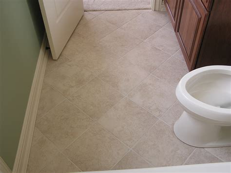 Diagonal Porcelain Tile Bathroom Floor in North Canton, Ohio - Classic 