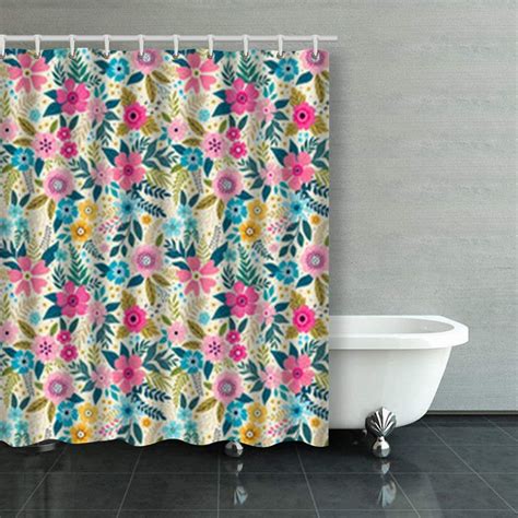 Bpbop Amazing Seamless Floral Pattern Bright Colorful Shower Curtains