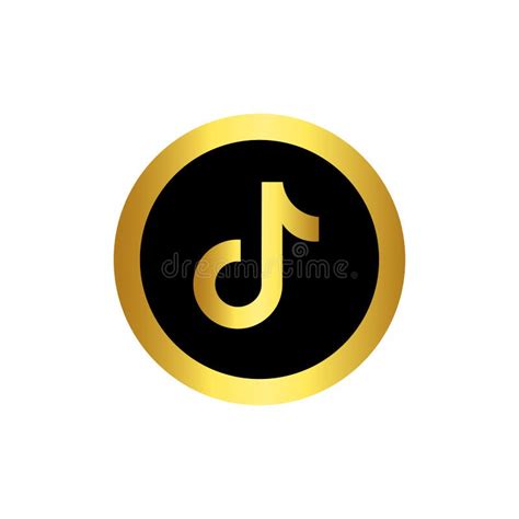 Gold Tiktok Icon Vector Isolated On White Background Editorial Stock
