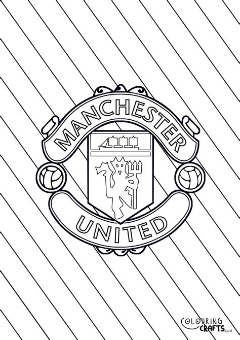 Striped Manchester United Badge Printable Colouring Page Coloring