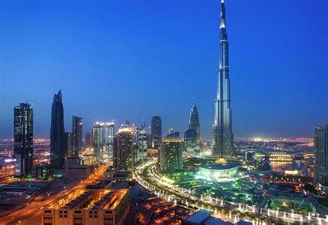 Burj Khalifa And Downtown Dubai At Night Dubai For Sale As Framed