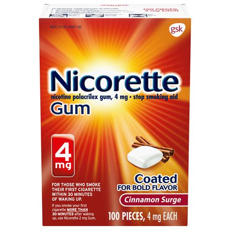 Nicorette Nicotine Gum To Stop Smoking Mg Cinnamon Surge Flavor