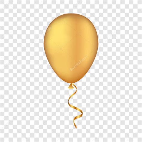 Vector Gold Balloon On A Transparent Background 3d Realistic Happy