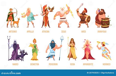 Греческий пантеон богов Мифологические персонажи женщин и мужчин