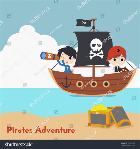 Pirates Cartoon Illustration Vector Stock Vector Royalty Free 785162587