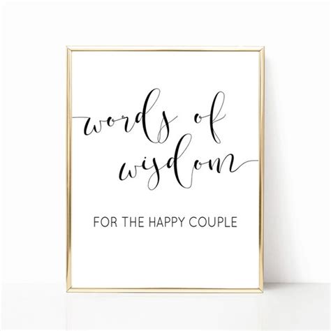 Words Of Wisdom Sign Words Of Wisdom For The Happy Couple Etsy