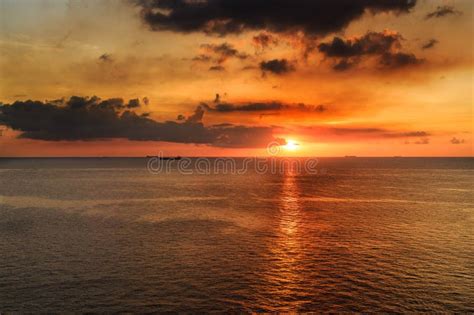 Dramatic Sunset At Sea Stock Image Image Of Dawn Clouds 97885501