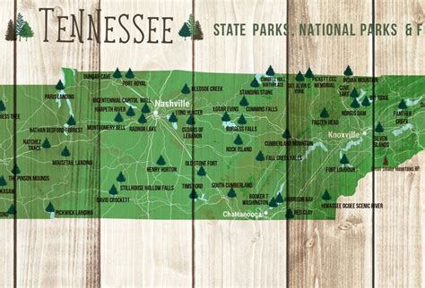 Tennessee Map Tennessee Ts National Park Map Tennessee Etsy