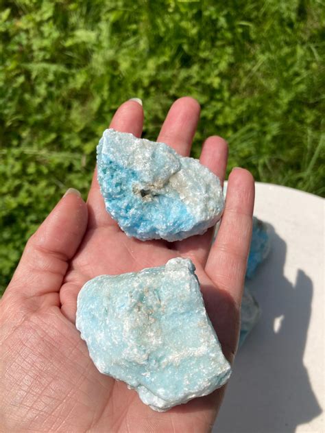 Blue Aragonite Xl Tumble Stone Crystal Healing Nous Etsy France
