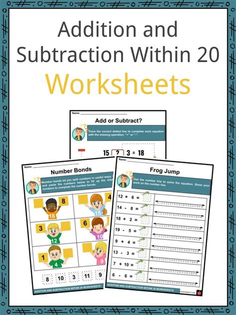 Addition And Subtraction Within 20 Facts And Worksheets For Kids