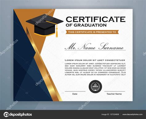 Diseño De Plantilla De Certificado De Diploma De Escuela Secundaria