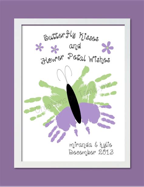 Butterfly Handprint Art For 1 Or 2 Sets Of Handprints Personalized