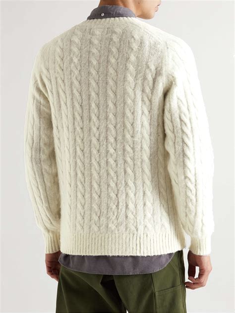 Beams Plus Cable Knit Wool Blend Sweater For Men Mr Porter