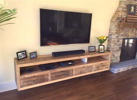 Floating Notched Leg Media Console Tv Stand Etsy Living Room Tv Tv