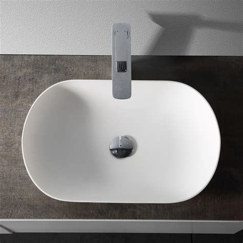 Countertop Basin O 540 Of Mineral Cast Solid Surface White Matte