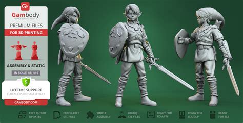 Stl Files Of Link From The Legend Of Zelda 3d Printing Figurine Gambody Marketplace