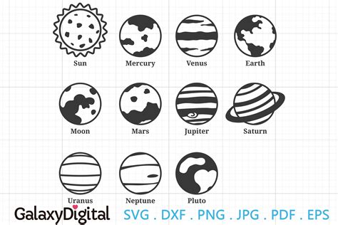 Solar System Svg Nine Planets Svg 1061806 Cut Files Design Bundles