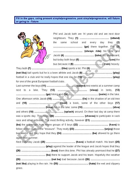 There are three main types of verb tenses past, present and future. Present, past & future tenses - ESL worksheet by makeover