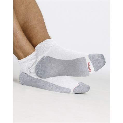 Hanes Hanes Mens 48 Pack Freshiq Cushion Ankle Socks White Shoe Size 6 12 Sock Size 10
