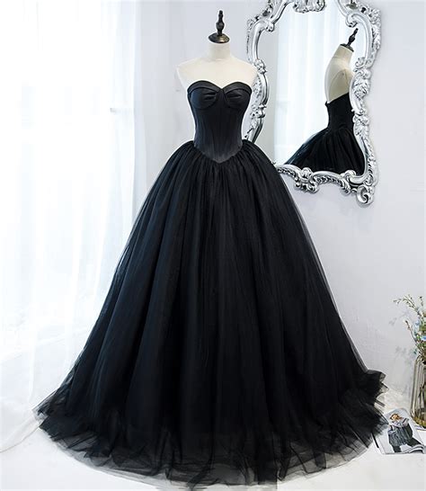 black tulle long ball gown dress black evening gown · little cute · online store powered by storenvy