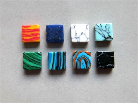 10pcs Square Flat Slices Turquoise Cabochonhowlite Stones 6mm Etsy