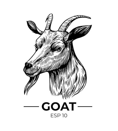 Premium Vector Goat Head Illustration Vector Sketch