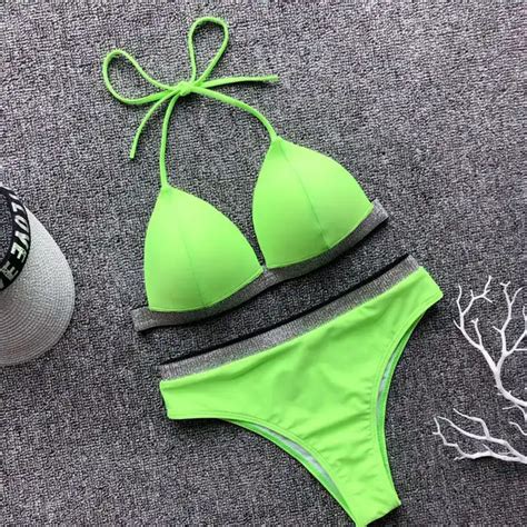 Neon Green Neon Bikini Micro Bikini Set Bathers Push Up My Xxx Hot Girl