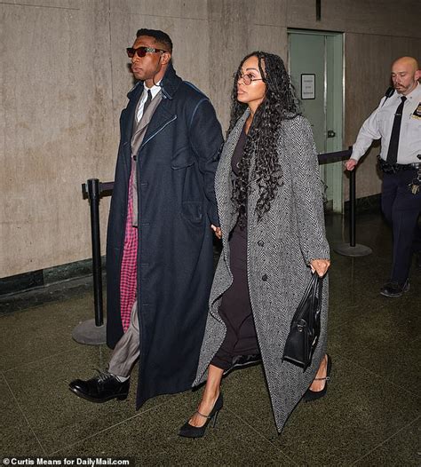 Jonathan Majors Arrives At New York City Court With Girlfriend Meagan