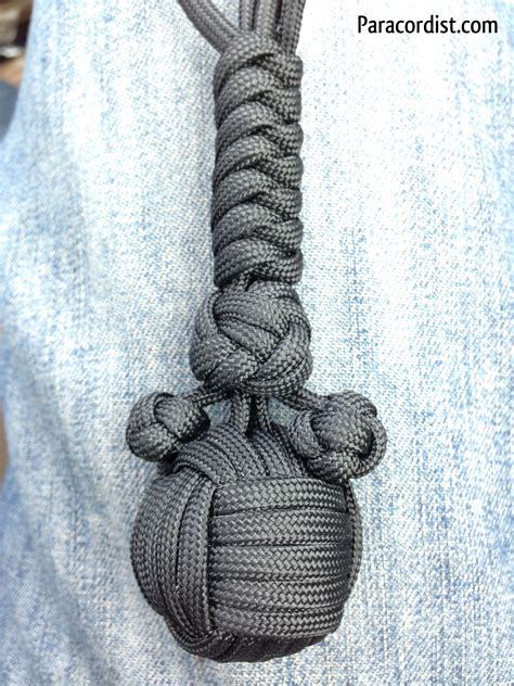 A tutorial on the single strand matthew walker knot. Paracord monkeys fist knot with 4 strands out | Paracord monkeyfist, Paracord tutorial, Paracordist