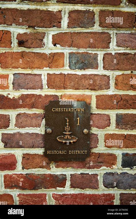 Historic District Marker On A Home In Chestertown Md Usa Stock Photo