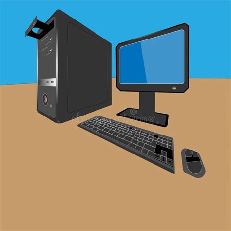 3d Illustration Of Personal Computer Equipment System Unit Monitor