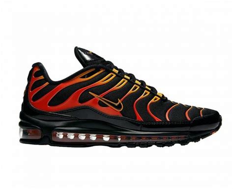 Nike Mens Air Max 97 Plus Black Shock Orange Shoes Ah8144 002 No Lid