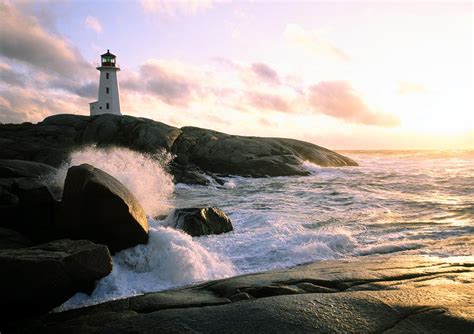 Peggys Point Lighthouse Canada Nova Scotia Peggys Cove Photograph