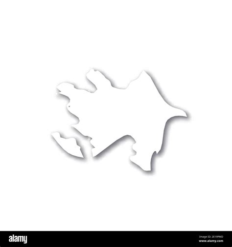 Azerbaiyán Mapa Blanco De Silueta 3d De La Zona Del País Con Sombra