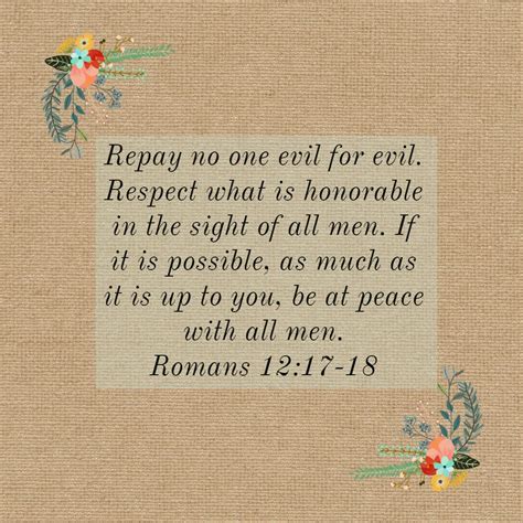 Romans 12 17 18 Be At Peace With All Encouraging Bible Verses