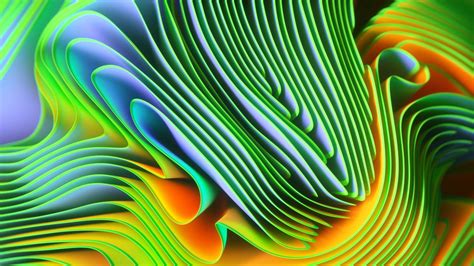 Twirls 4k Wallpaper Colorful Spectrum Green Abstract