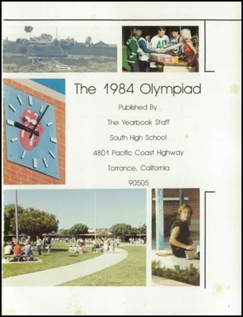 Explore 1984 South High School Yearbook Torrance Ca Classmates